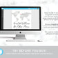 Editable World Map Wedding Invitation Suite Template, Destination Wedding Invitation Set Printable, Travel Theme, RSVP Card, Thank You Note