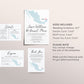 Editable Mexico Map Wedding Invitation Suite Template, Destination Wedding Invitation Set Printable, Cabo Carmen Cancun Beach, Travel Theme