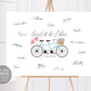 Editable Tandem Bike Guest Book Alternative Template, Unique Bicycle Guestbook Ideas Wedding Decor, Canvas Sign, Guest Book Signing