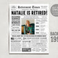 Editable Retirement Celebration Sign, Unique Newspaper Retirement Gifts for Men Women, Vice Assistant Principal Gift, History Back in 1991