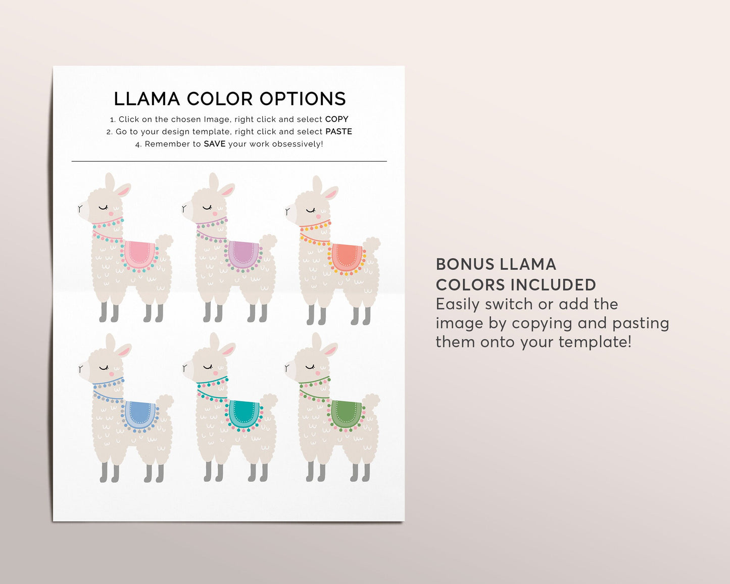 Editable Llama Balloon Baby Shower Guest Book First Communion Alternative Template, Alpaca Theme Guestbook Sign, Animal Sign-In Balloon