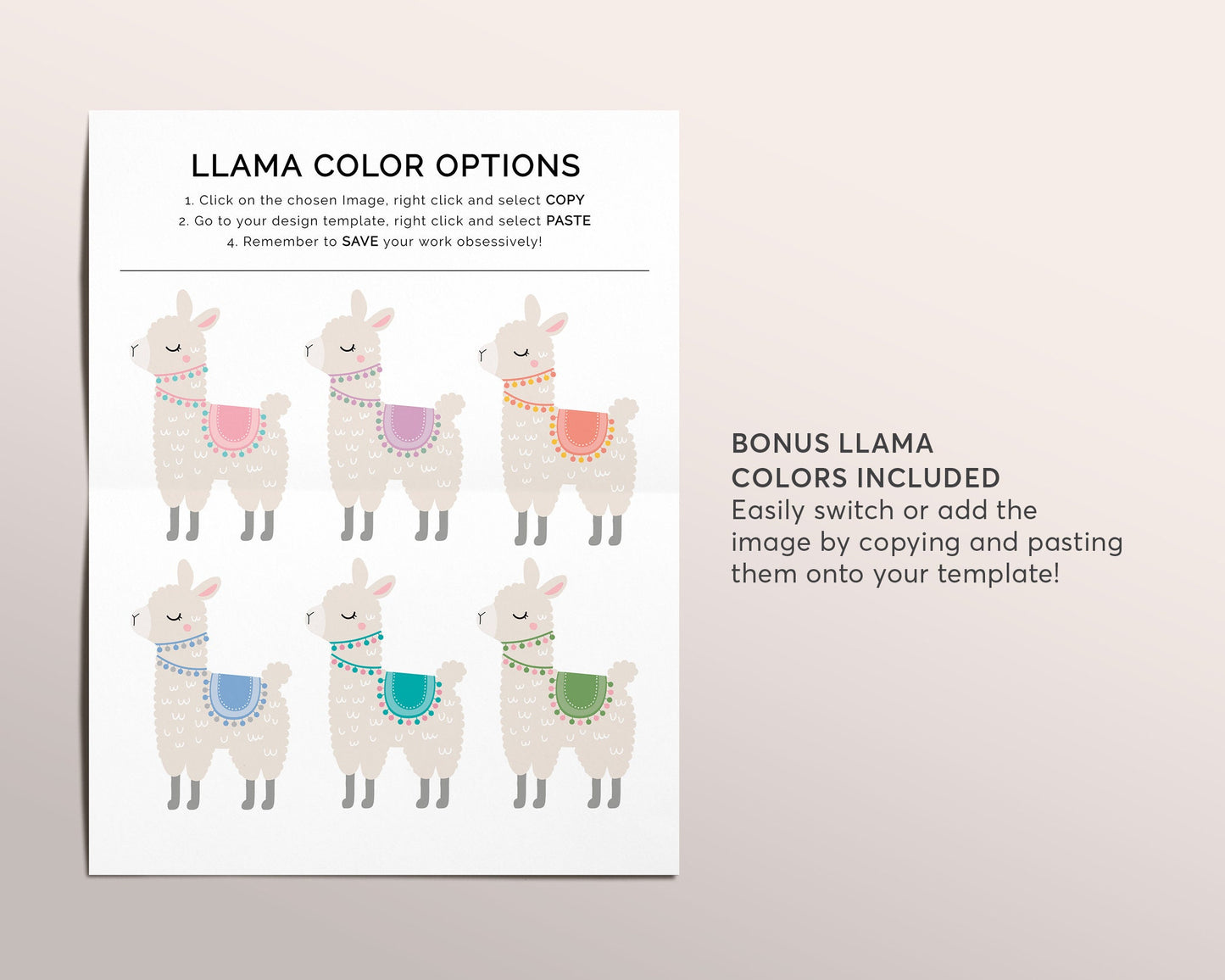 Editable Llama Heart Balloons Baby Girl Baby Shower Guest Book Alternative Template, Alpaca Theme Guestbook Sign, Animal Sign-In Balloon