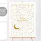 Editable Twinkle Twinkle Little Star Baby Shower Guest Book Alternative Template, Sign a Star, Moon Stars Gold Unisex Baby Guestbook Poster