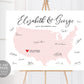 Editable Wedding Guest Book USA States Map Alternative Template, Travel Themed GuestBook Poster, Destination Wedding GuestBook Sign