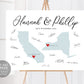 Editable Wedding Guest Book USA States Map Alternative Template, Long Distance GuestBook Poster, Custom State Map California New York Sign