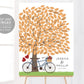 Editable Tree Wedding Guest Book Alternative Template, Tandem Bike , Modern Wedding Guestbook Sign, Unique Sign A Leaf Poster Printable