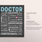 Editable Doctor Chalkboard Gift Print Template, New Doctor Appreciation Definition Print Poster, Graduation Medical Student Physician Decor