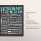 Editable Vet Tech Chalkboard Gift Print Template, Veterinary Technician Graduation Gift, Veterinarian Tech Appreciation Gift Thank You