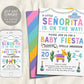 Editable Little Senorita Baby Shower Invitation Template, Fiesta Mexican Pinata Cactus Sombrero Theme, Gender Neutral Sprinkle Party Invite