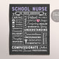 Editable School Nurse Chalkboard Gift Print Template, New Nurse Graduate CNA NP Nursing Appreciation Definition, Thank You Nurses Wall Decor