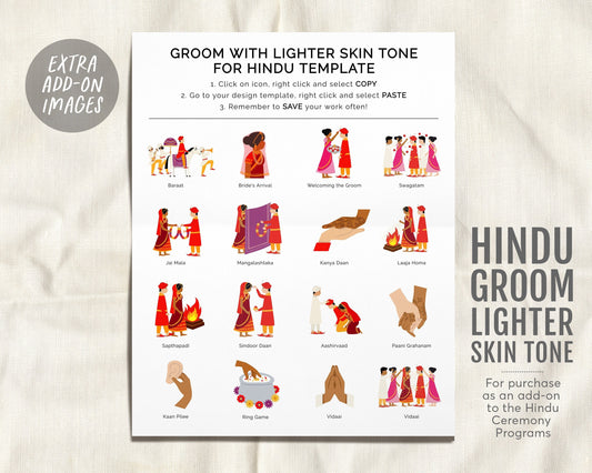 Hindu Groom With Lighter Skin Tone, Add-On Listing For The Hindu Ceremony Program