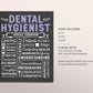 Editable Dental Hygienist Chalkboard Gift Print Template, New Oral Hygienist Appreciation Thank You, Graduation Dental Assistant Office Sign