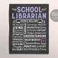 Editable School Librarian Chalkboard Gift Print Template, Librarian Assistant Personalized Thank You Christmas Gift Public Library