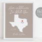 Editable Home is Wherever Im With You State Template, Custom State Map Print, Housewarming Wedding Gift, Anniversary Gift for Husband Wife