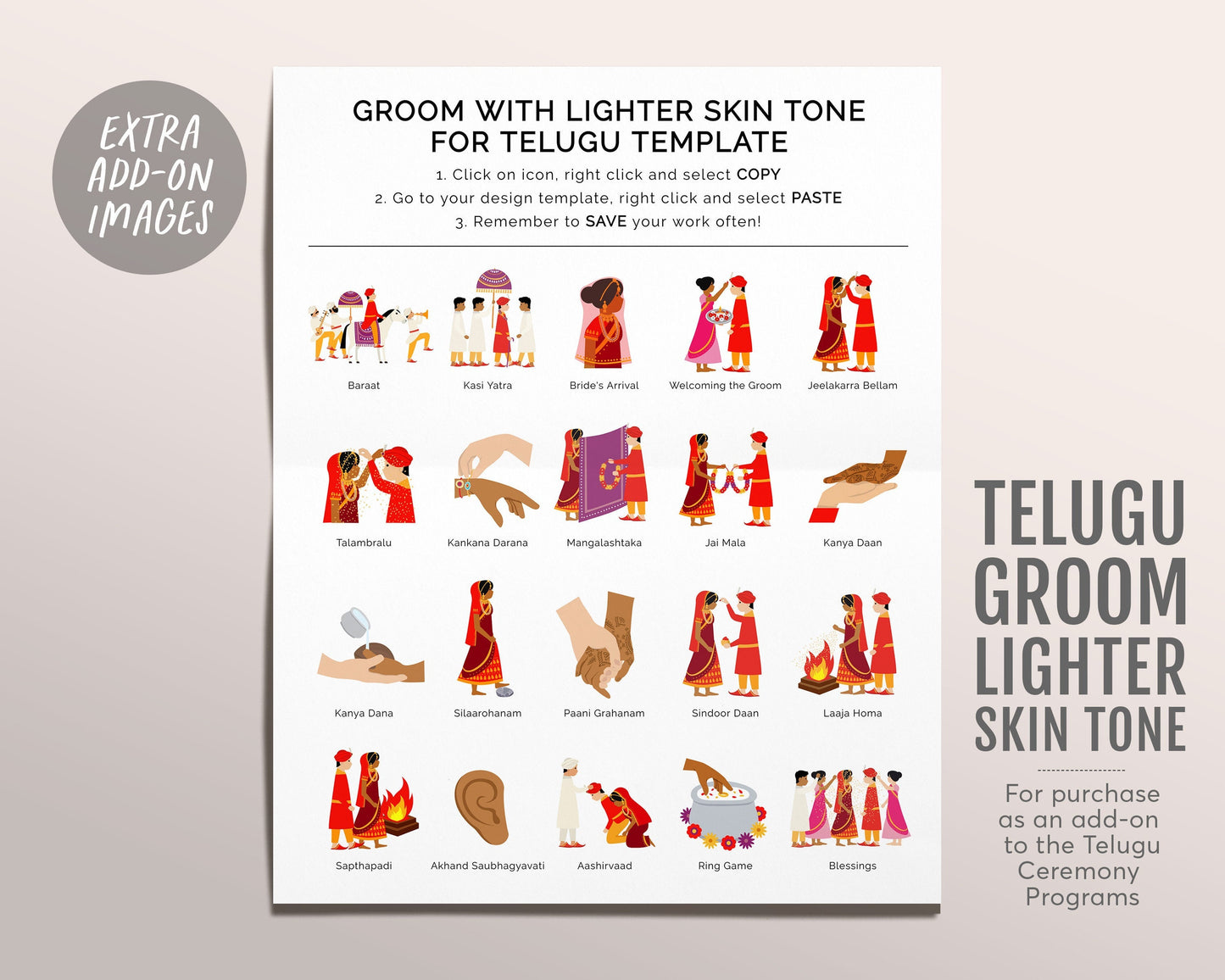 Telugu Groom With Lighter Skin Tone, Add-On Listing For The Telugu Ceremony Program