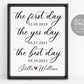 The First Day The Yes Day The Best Day Sign Editable Template, Minimalist Wedding Sign, Modern Anniversary, Wedding Decor Gift, Anniversary