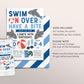 Shark Attack Pool Party Invitation Editable Template, Under The Sea Themed Boys Summer Pool Birthday, Jawsome Sharktastic, Pool Bash Evite