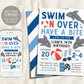 Shark Attack Pool Party Invitation Editable Template, Under The Sea Themed Boys Summer Pool Birthday, Jawsome Sharktastic, Pool Bash Evite