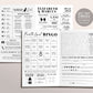 Modern Wedding Bifold Program Editable Template, Black and White Itinerary Timeline, Wedding Bingo Games Advice Card, Ceremony Order Events