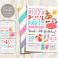 Pizza Pool Party Birthday Invitation Editable Template, Girl Swimming Summer Themed Evite, Pizza Party Bash Splish Splash Digital Invitation