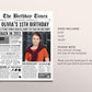 Back in 2011 Birthday Newspaper Editable Template, 12 13 14 Years Ago, 12th 13th 14th Birthday Sign Decorations Decor for Men or Women