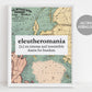 Travel Quote Art Decor, Wanderlust Print Map, Eleutheromania Intense And Irresistible Desire For Freedom, Backpacker Gift, Instant Download