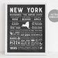 New York State Wall Art Sign Poster Infographic, New York Map, New York City NYC, US States, Men's Gift, State Facts, Housewarming Gift