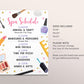 Spa Schedule Sign Editable Template, Spa Party Timeline, Tween Birthday Party Agenda Decorations Decor, Slumber Makeup Pamper Party