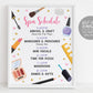 Spa Schedule Sign Editable Template, Spa Party Timeline, Tween Birthday Party Agenda Decorations Decor, Slumber Makeup Pamper Party