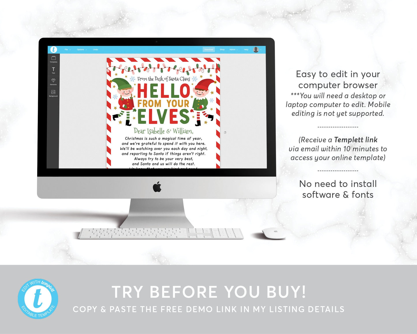 Hello Letter from Elves Editable Template, Elf Arrival Note, First Time New Elves Visiting Letter, Welcome Letter