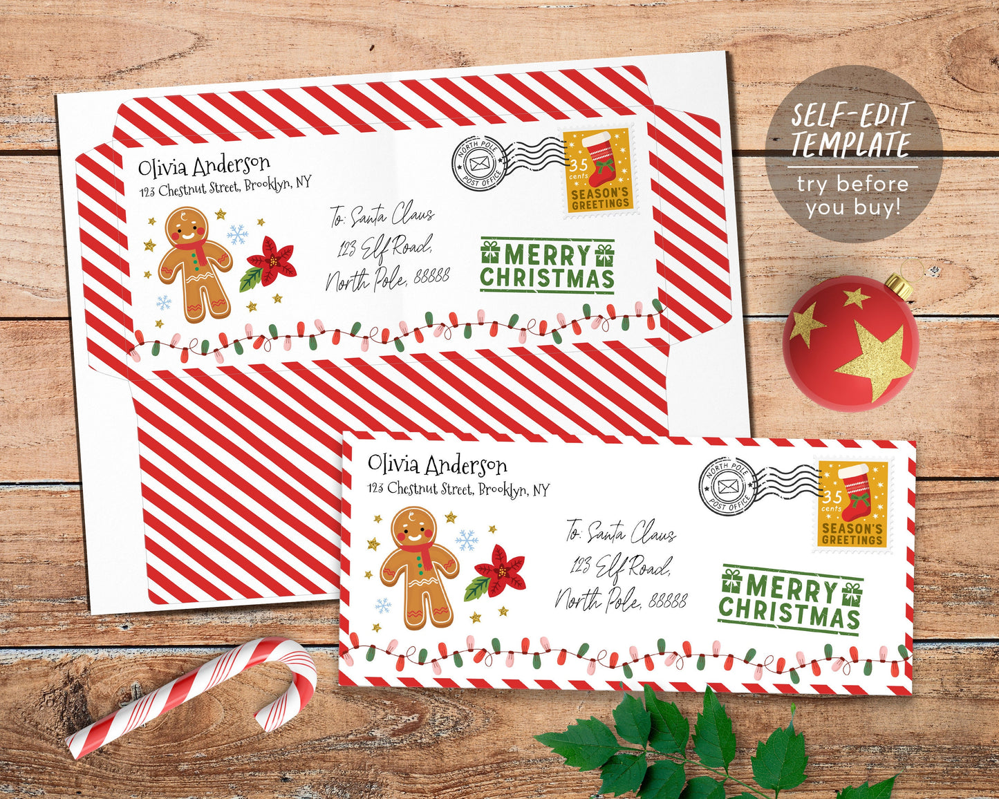 BUNDLE Official Letter To And From Santa KIT Editable Template, Wishlist Nice Certificate, Christmas Eve Box Kit, Dear Letter North Pole