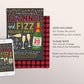 Flannel And Fizz Christmas Invitation Editable Template, PJs And Prosecco Champagne Flutes Holiday Cocktail Party Plaid Invite Evite