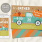 Let's Gather Thanksgiving Dinner Party Invitation Editable Template, Pumpkin Truck Holiday Party Evite Invite, Pumpkin Pie, Fall Autumn
