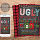 Ugly Christmas Sweater Party Invitation Editable Template, Xmas Party Invite For Adults, Holiday Ugly Sweater, Eat Drink And Be Ugly