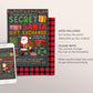 Secret Santa Gift Exchange Invitation Editable Template, Holiday Christmas Xmas Gift Swap Party for Children Kids Adults Printable Evite