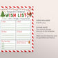 Christmas Wish List For Kids Editable Template, Personalized Holiday Wishlist Printable, Christmas Traditions Santa Activity Template