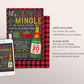 Jingle & Mingle Christmas Party Editable Template, Chalkboard Xmas Buffalo Plaid Holiday Party Invite, Flannel and Fizz Prosecco Champagne
