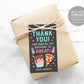 Editable Pizza and Ice Cream Thank You Tags Template, Favor Tag Chalkboard Kids Ice Cream Party Birthday, Girl Teen Tween Printable Decor