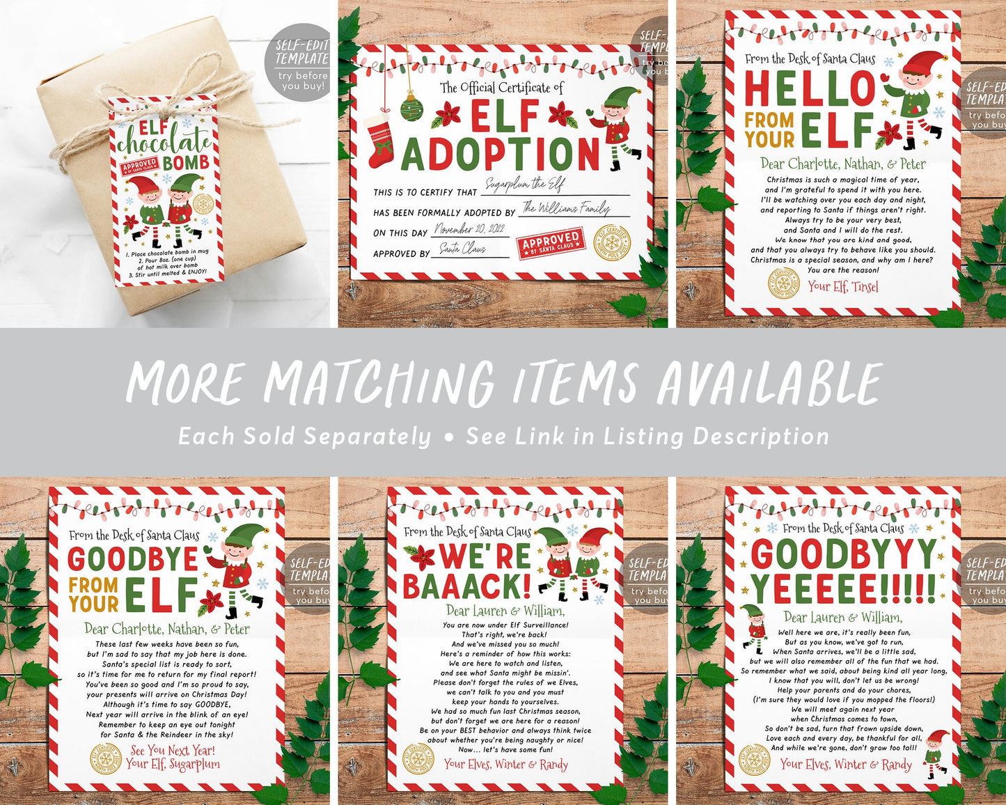 Elf Adoption Certificate Editable Template, Adopt Your Elf Elves Letter Printable, Elf Photo Prop Ideas, North Pole Official Santa Mail
