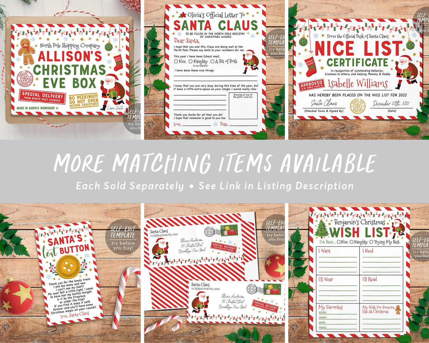 Christmas Wish List For Kids Editable Template, Personalized Holiday Wishlist Printable, Christmas Traditions Santa Activity Template