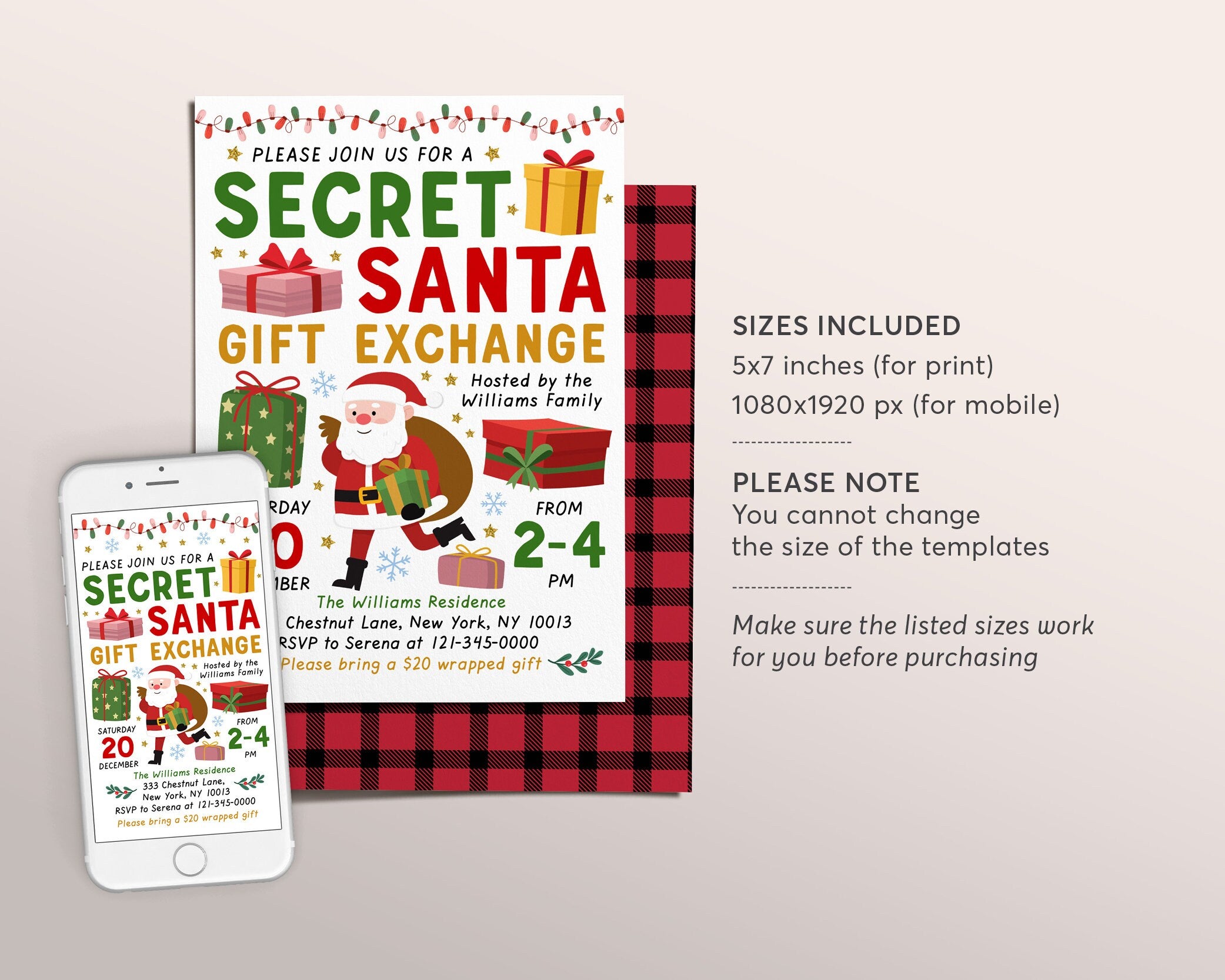 Secret santa deals invite