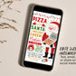 Pizza With Santa Invitation Editable Template, Pizza and Pajamas Christmas Party Invite Printable Evite, Holiday Kids Sleepover Party