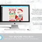 Pizza With Santa Invitation Editable Template, Pizza and Pajamas Christmas Party Invite Printable Evite, Holiday Kids Sleepover Party