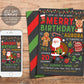 Very Merry Birthday Invitation Editable Template, Santa Christmas Holiday Birthday Invite Printable, Santa Party Invite, 1st First Birthday