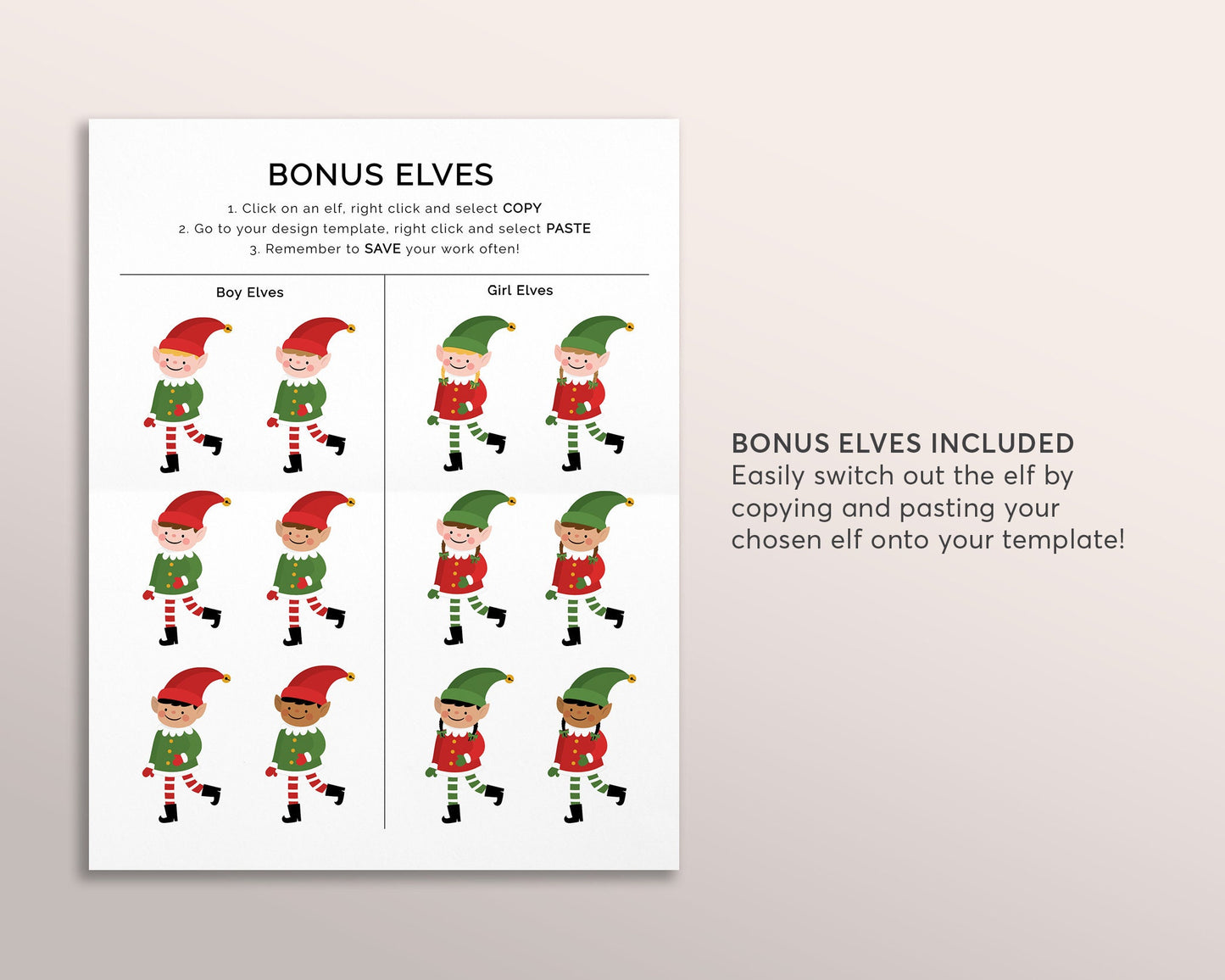 Secret Elves Gift Exchange Invitation Editable Template, Secret Elf Santa Holiday Christmas Xmas Gift Swap Party for Children Kids Adults