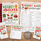 Secret Elves BUNDLE Kit Printable Editable Template, Secret Elf Santa Invitation Questionnaire Game Exchange Forms, Secret Santa Gift Tags