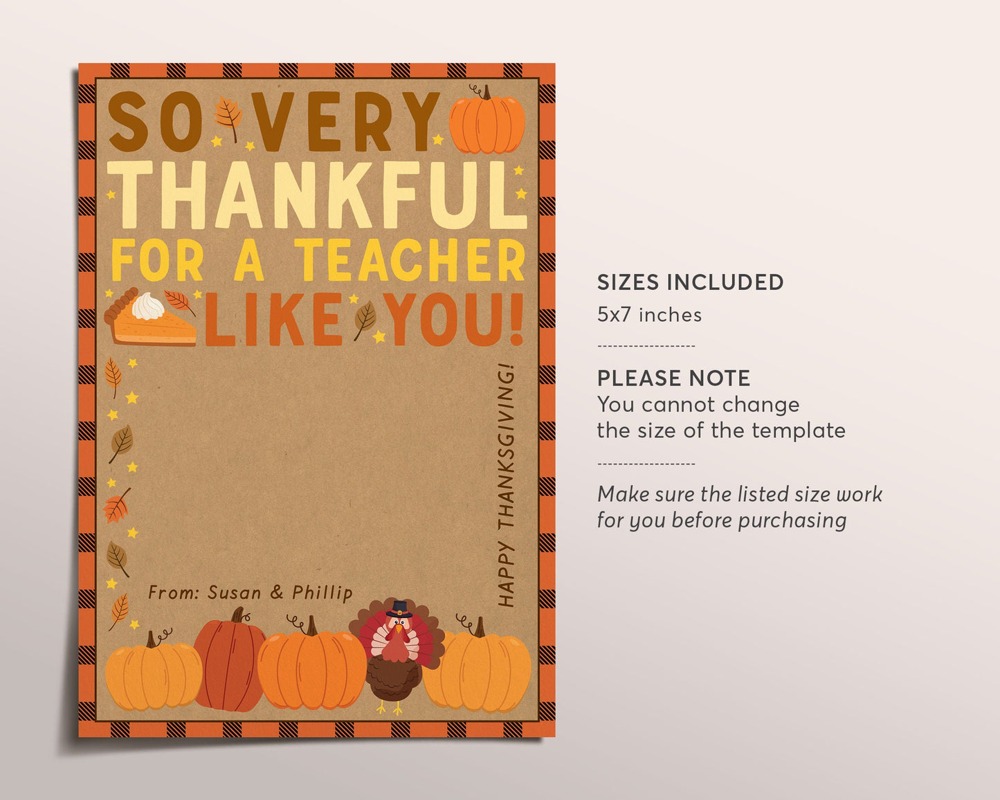 Thanksgiving Printable Gift Card Holder Editable Template, So Very Thankful For A Teacher Like You, Coach Coffee Card Holder Holiday Gift