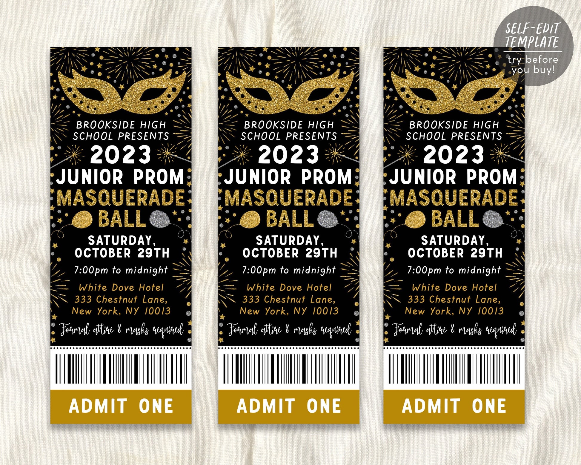 masquerade-ball-ticket-prom-night-editable-template-junior-senior-pro-puff-paper-co for Free Printable Prom Ticket Template Masquerade Ball Ticket Prom Night Editable Template, Junior Senior Pro – Puff Paper Co for Free Printable Prom Ticket Template