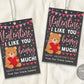 Valentine I Like You Beary Much Gift Tags Editable Template, Gummy Bear Favor Tags, Candy Beary Great Friend Treat Tag For Teacher Classroom