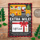 Thanks For Going The Extra Mile Gas Gift Card Holder Printable Editable Template, Xmas Holiday for School Bus Driver Teacher Mail Carrier